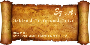 Szklenár Annamária névjegykártya