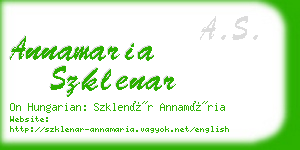 annamaria szklenar business card